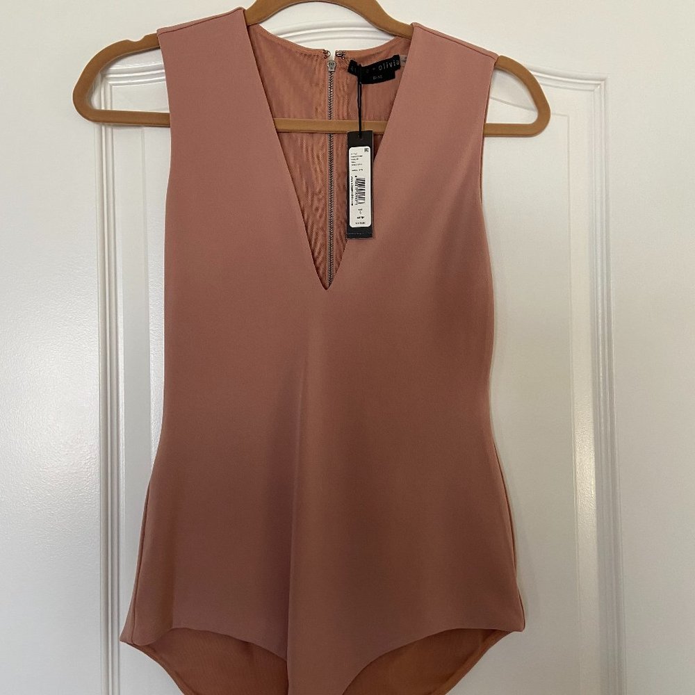 Alice + Olivia Rose Tan Bodysuit NWT
